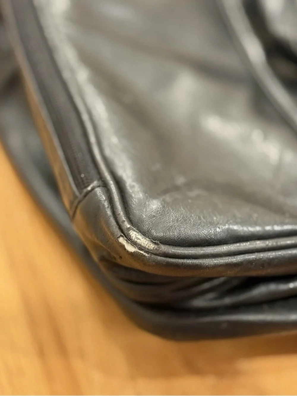 Pebble Beach Black Leather Laptop Bag with 100th U.S. Open